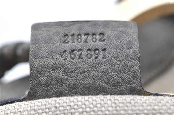 Authentic GUCCI Shoulder Tote Bag Purse Leather 218782 Gray J1810