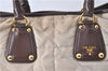 Authentic PRADA Nylon Leather 2Way Shoulder Cross Body Tote Bag Beige J1811