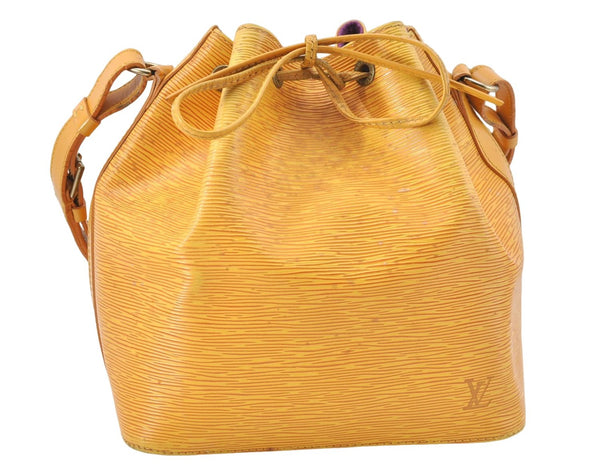 Authentic Louis Vuitton Epi Petit Noe Shoulder Bag Yellow M44109 LV J1813