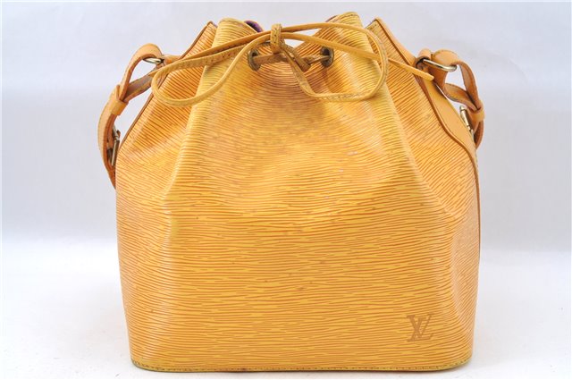 Authentic Louis Vuitton Epi Petit Noe Shoulder Bag Yellow M44109 LV J1813