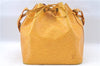 Authentic Louis Vuitton Epi Petit Noe Shoulder Bag Yellow M44109 LV J1813