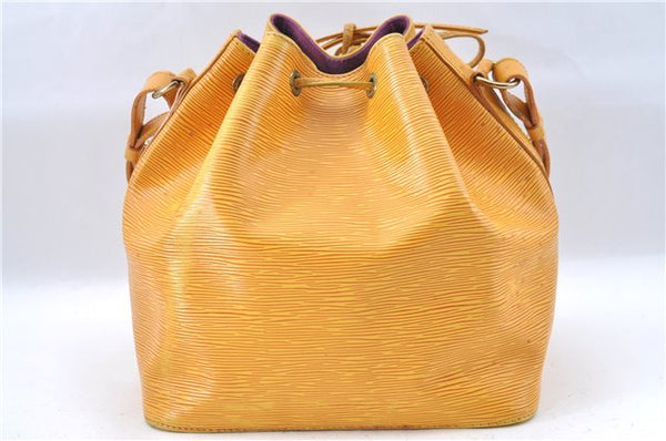 Authentic Louis Vuitton Epi Petit Noe Shoulder Bag Yellow M44109 LV J1813