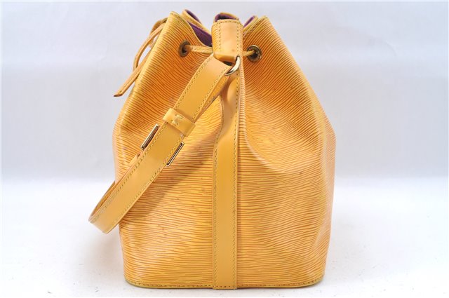 Authentic Louis Vuitton Epi Petit Noe Shoulder Bag Yellow M44109 LV J1813