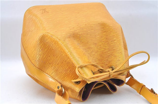 Authentic Louis Vuitton Epi Petit Noe Shoulder Bag Yellow M44109 LV J1813