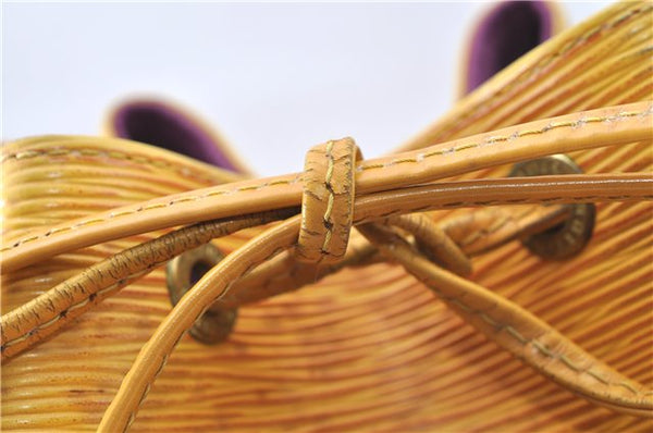 Authentic Louis Vuitton Epi Petit Noe Shoulder Bag Yellow M44109 LV J1813