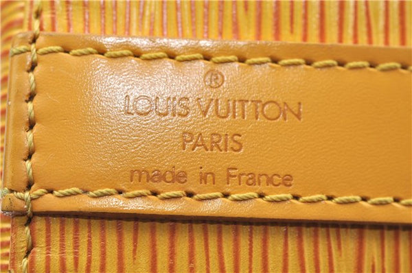 Authentic Louis Vuitton Epi Petit Noe Shoulder Bag Yellow M44109 LV J1813