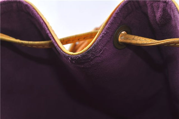 Authentic Louis Vuitton Epi Petit Noe Shoulder Bag Yellow M44109 LV J1813