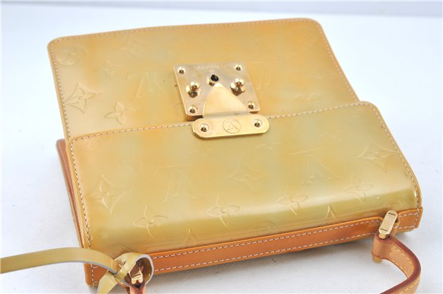 Authentic Louis Vuitton Vernis Spring Street Hand Bag Yellow M91029 LV J1814