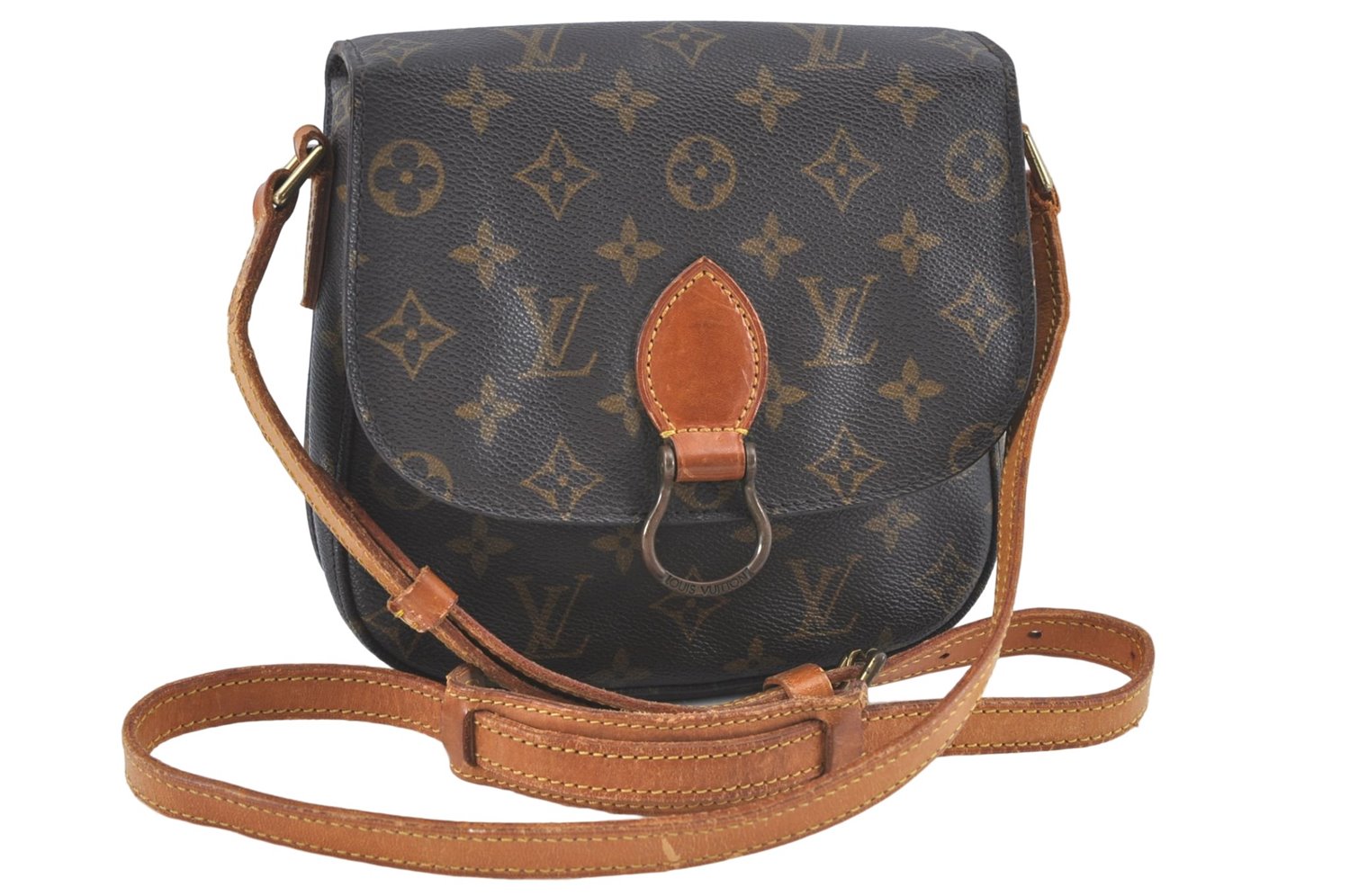 Auth Louis Vuitton Monogram Saint Cloud MM Shoulder Cross Bag M51243 LV J1820