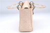 Authentic Christian Dior Cannage Nylon 2Way Shoulder Hand Bag Light Pink J1821