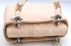 Authentic Christian Dior Cannage Nylon 2Way Shoulder Hand Bag Light Pink J1821