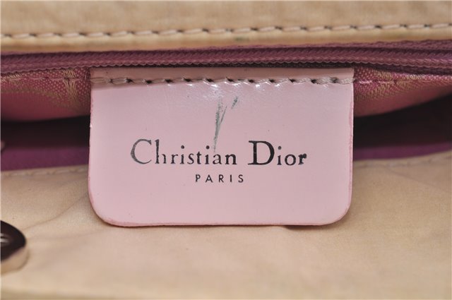 Authentic Christian Dior Cannage Nylon 2Way Shoulder Hand Bag Light Pink J1821