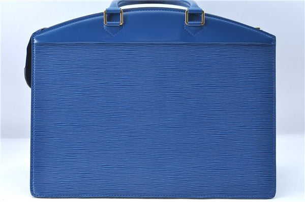 Authentic Louis Vuitton Epi Riviera Hand Bag Blue M48185 LV J1824