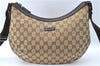 Auth GUCCI Shoulder Cross Body Bag Purse GG Canvas Leather 181092 Brown J1825