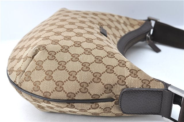 Auth GUCCI Shoulder Cross Body Bag Purse GG Canvas Leather 181092 Brown J1825