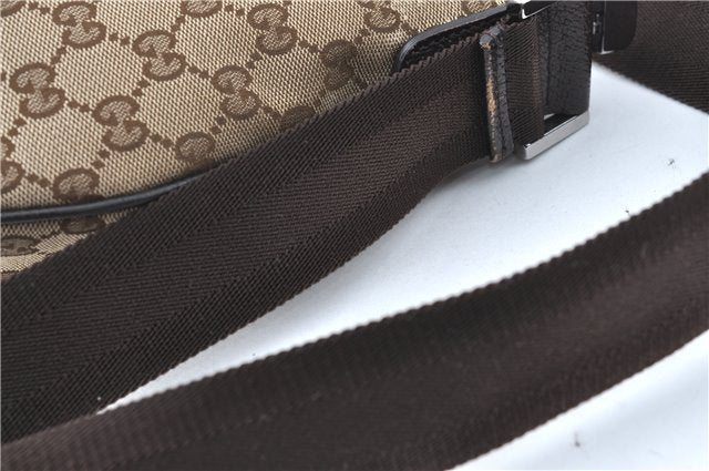 Auth GUCCI Shoulder Cross Body Bag Purse GG Canvas Leather 181092 Brown J1825