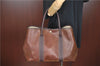 Authentic HERMES Garden Party MM Shoulder Tote Bag Leather Brown J1829