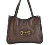 Authentic GUCCI Horsebit Shoulder Tote Bag Leather 623694 Brown J1832