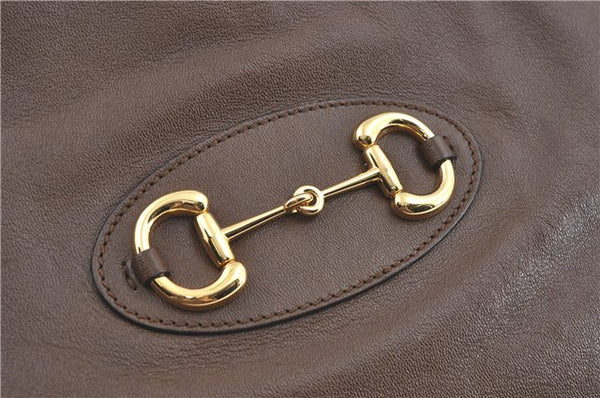 Authentic GUCCI Horsebit Shoulder Tote Bag Leather 623694 Brown J1832