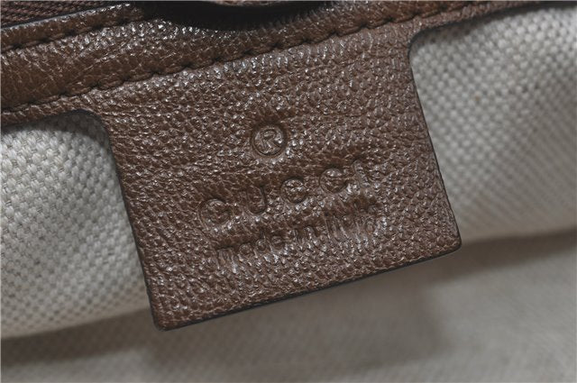 Authentic GUCCI Horsebit Shoulder Tote Bag Leather 623694 Brown J1832