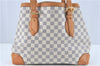 Auth Louis Vuitton Damier Azur Hampstead MM Shoulder Tote Bag N51206 LV J1833