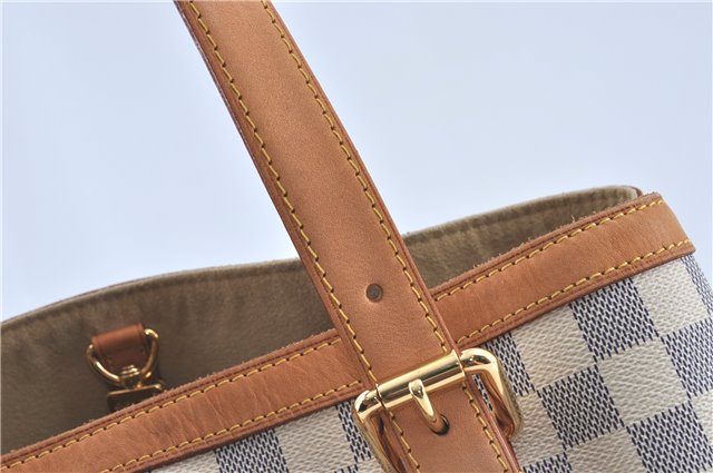 Auth Louis Vuitton Damier Azur Hampstead MM Shoulder Tote Bag N51206 LV J1833