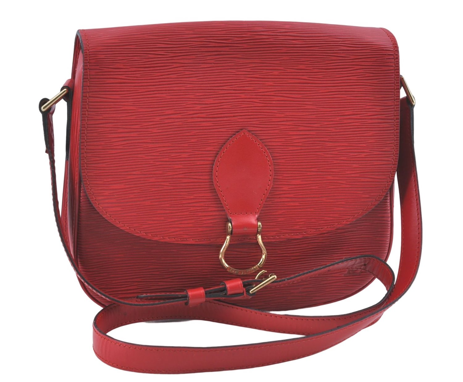 Auth Louis Vuitton Epi Saint Cloud GM Shoulder Cross Bag Red M52197 LV J1836