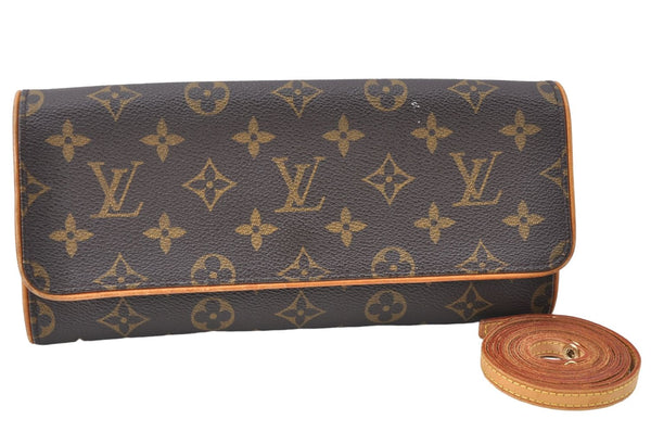 Authentic Louis Vuitton Monogram Pochette Twin GM Shoulder Bag M51852 LV J1837