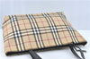 Authentic BURBERRY Vintage Nova Check Tote Shoulder Bag PVC Leather Beige J1838