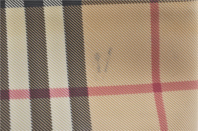 Authentic BURBERRY Vintage Nova Check Tote Shoulder Bag PVC Leather Beige J1838
