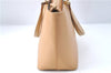 Authentic BURBERRY Vintage Leather Hand Bag Purse Beige J1846