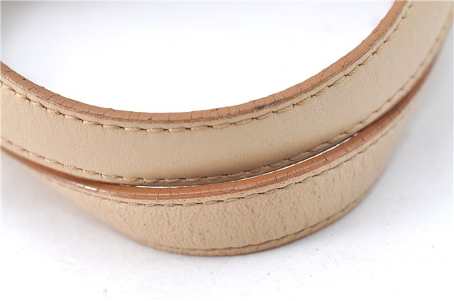 Authentic BURBERRY Vintage Leather Hand Bag Purse Beige J1846