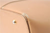 Authentic BURBERRY Vintage Leather Hand Bag Purse Beige J1846