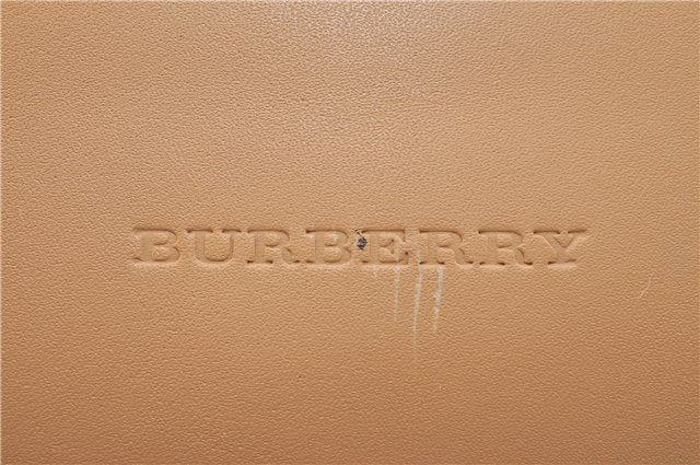 Authentic BURBERRY Vintage Leather Hand Bag Purse Beige J1846