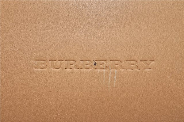 Authentic BURBERRY Vintage Leather Hand Bag Purse Beige J1846