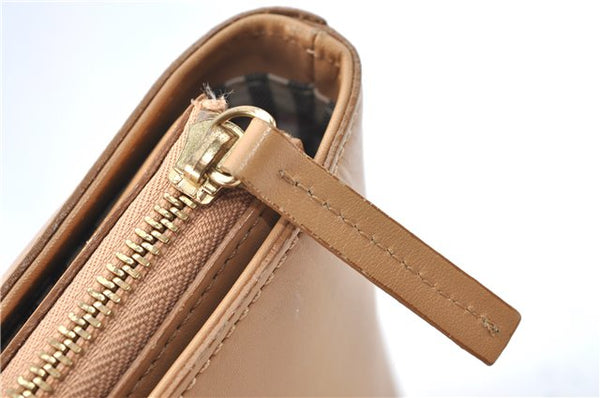 Authentic BURBERRY Vintage Leather Hand Bag Purse Beige J1846