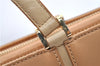 Authentic BURBERRY Vintage Leather Hand Bag Purse Beige J1846