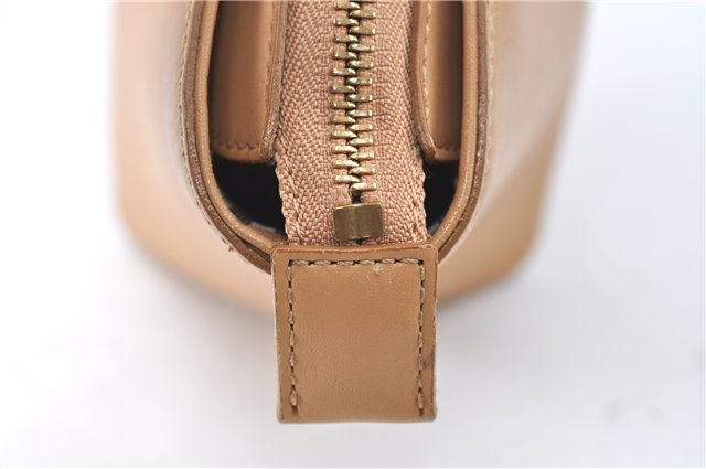 Authentic BURBERRY Vintage Leather Hand Bag Purse Beige J1846