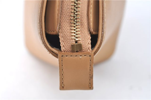 Authentic BURBERRY Vintage Leather Hand Bag Purse Beige J1846