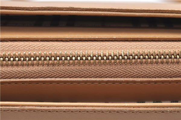 Authentic BURBERRY Vintage Leather Hand Bag Purse Beige J1846
