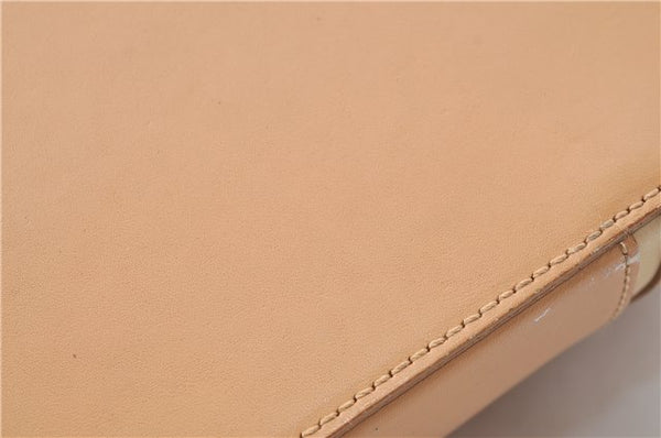 Authentic BURBERRY Vintage Leather Hand Bag Purse Beige J1846