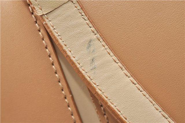 Authentic BURBERRY Vintage Leather Hand Bag Purse Beige J1846