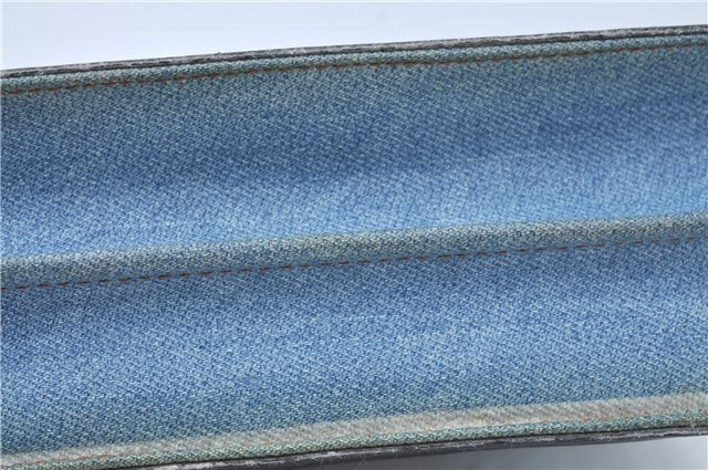 Auth BALENCIAGA Vintage Shoulder Cross Body Bag Purse Denim Leather Blue J1848
