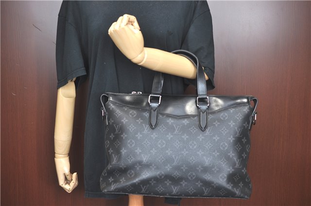 Auth Louis Vuitton Monogram Eclipse Briefcase Explorer Black M40566 LV J1849