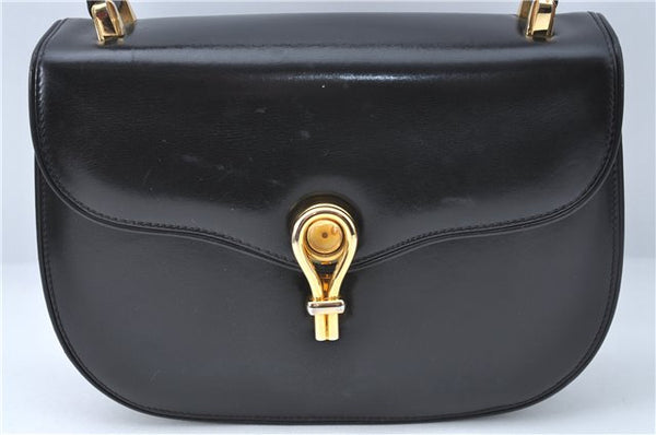 Authentic GUCCI Hand Bag Purse Leather Black J1850