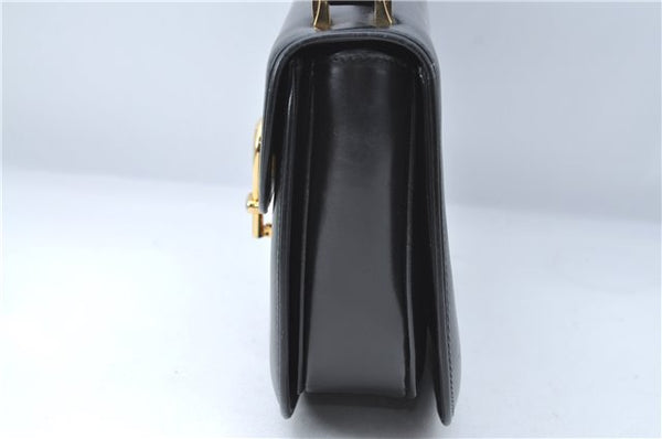 Authentic GUCCI Hand Bag Purse Leather Black J1850