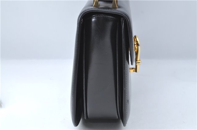 Authentic GUCCI Hand Bag Purse Leather Black J1850