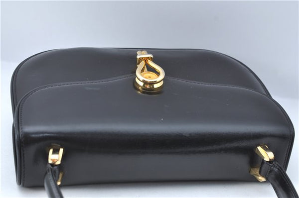 Authentic GUCCI Hand Bag Purse Leather Black J1850