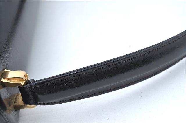 Authentic GUCCI Hand Bag Purse Leather Black J1850