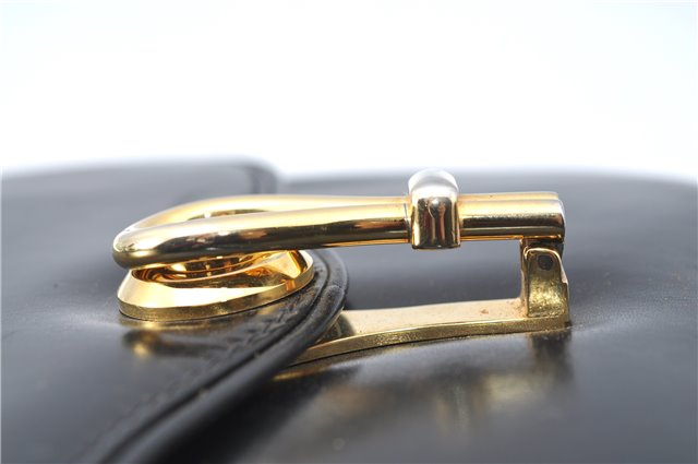 Authentic GUCCI Hand Bag Purse Leather Black J1850